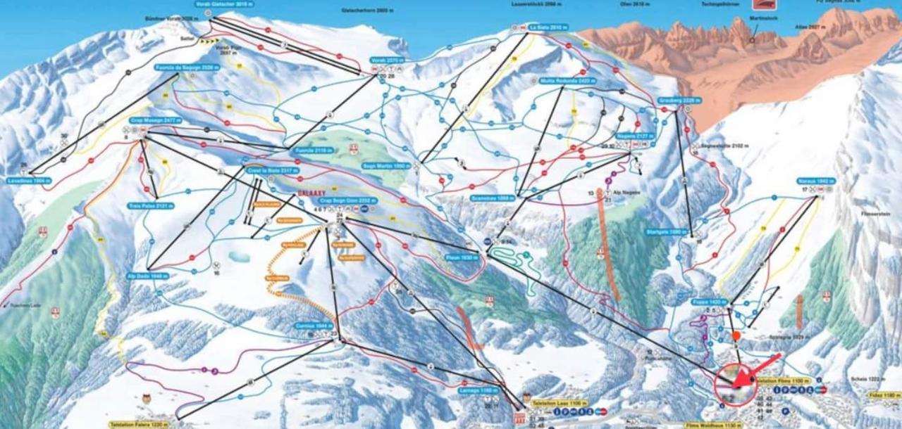 Ferienwohnung 3,5 Zimmer direkt an Ski- und Bikepiste Flims Exterior foto